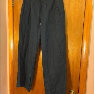 Athleta Women’s Black 100% Linen Wide-Leg Pants